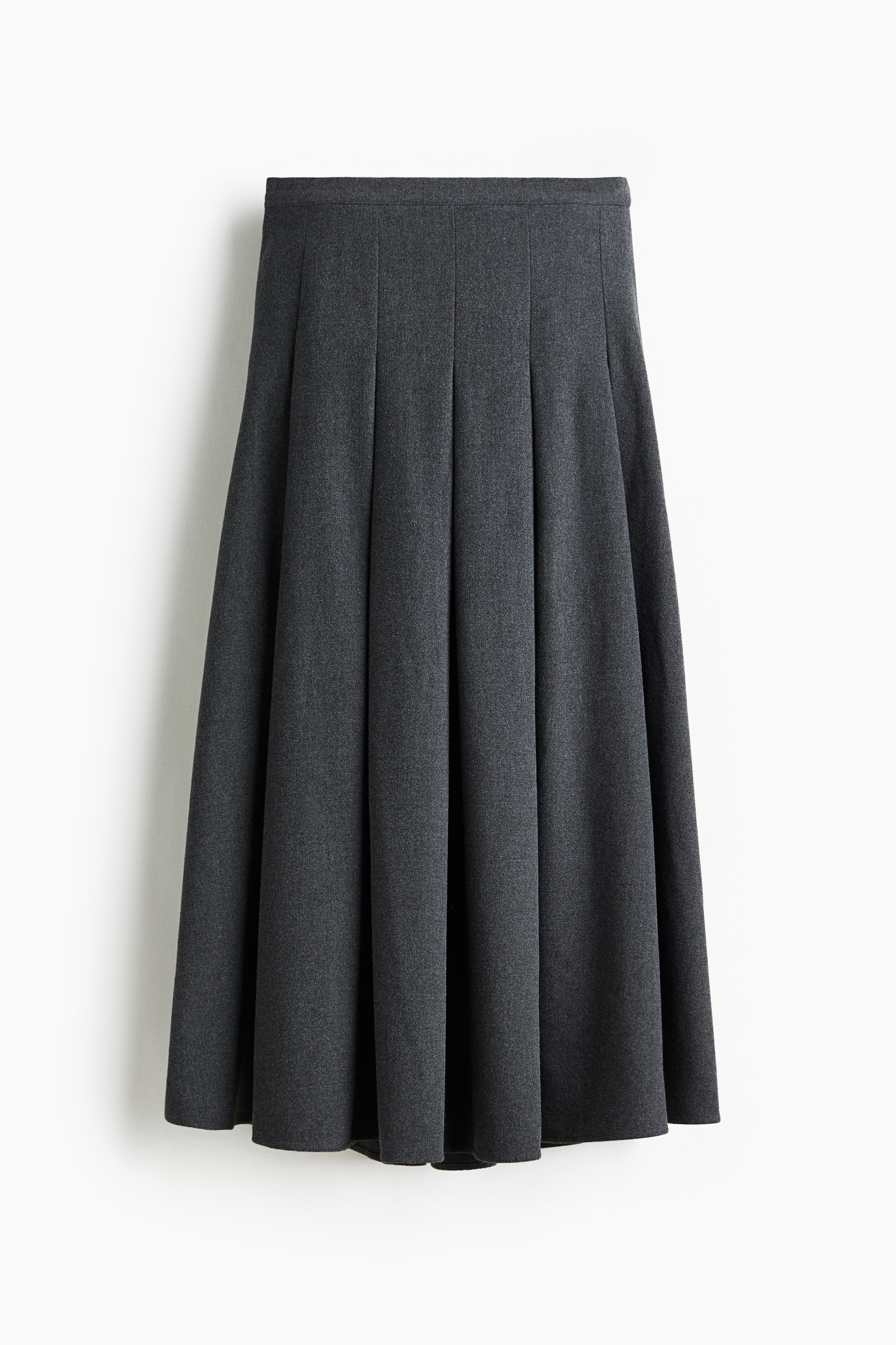 Falda midi tableada - Gris oscuro jaspeado/Beige oscuro/Negro