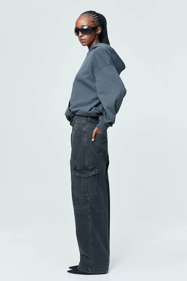 Denim cargo trousers - Black/Light denim blue/Grey/Cream - 3