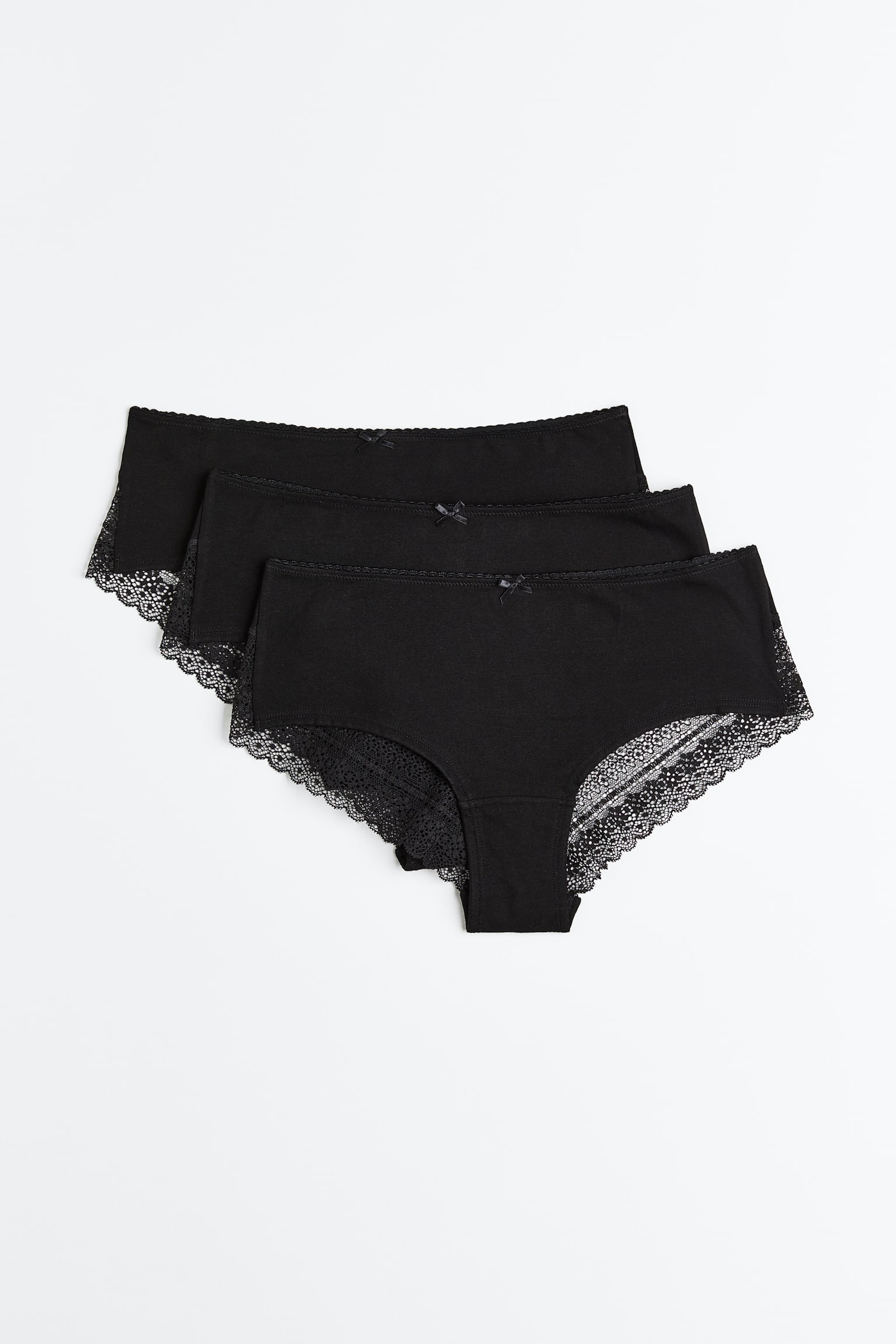 Bộ 3 quần lót hipster - Màu đen - 1