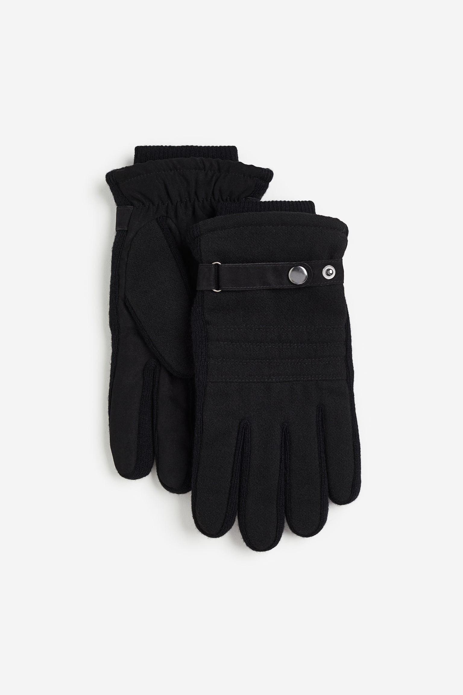 Wool-blend gloves - Black/Dark grey marl - 3