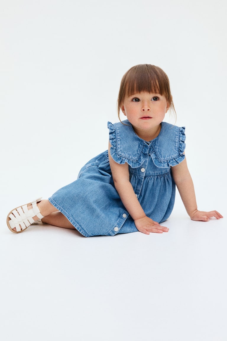 Abito in denim con colletto alla marinara Blu BAMBINO H&M IT