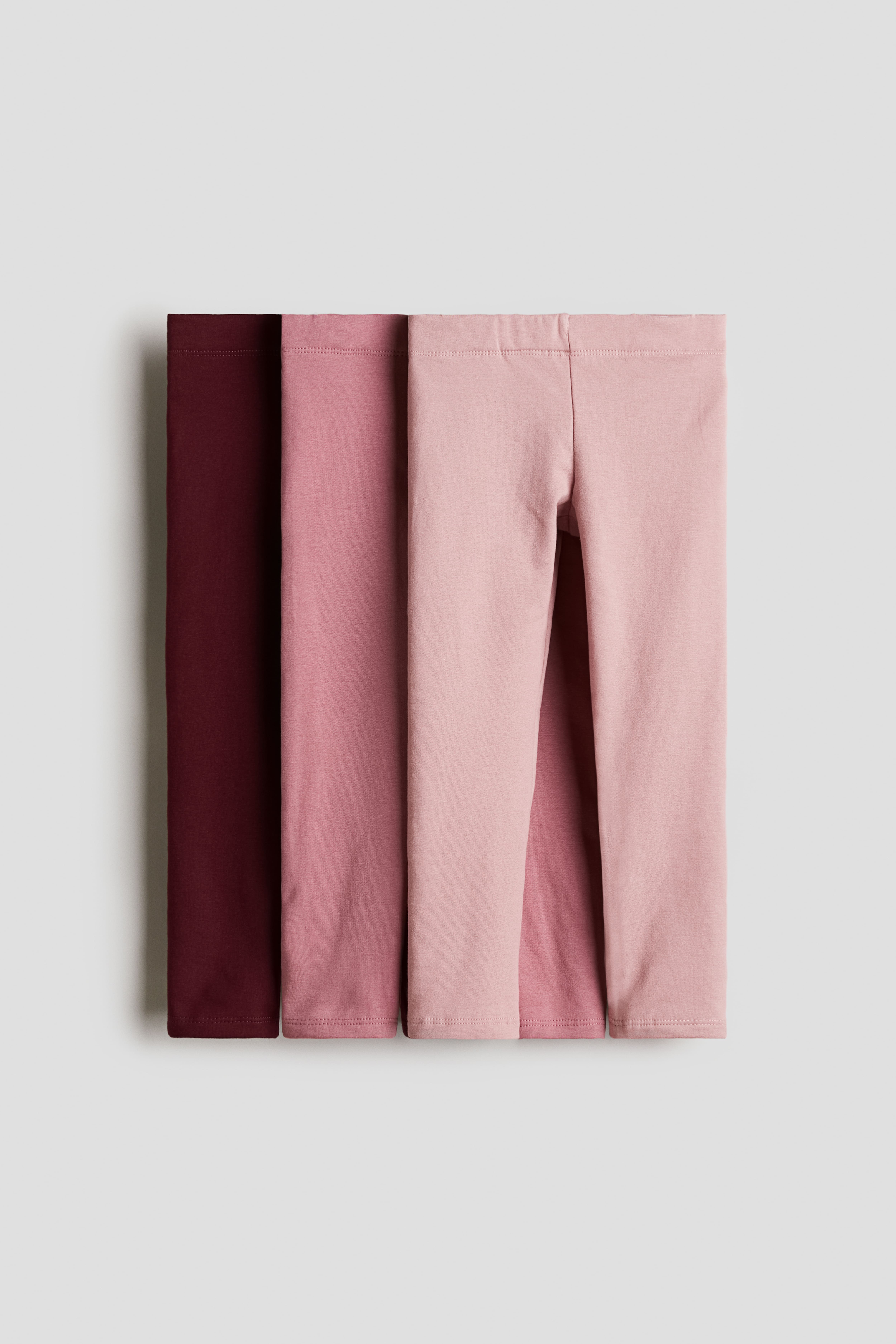 3-pack Leggings I Kraftig Trikå - Mörkröd/Rosa - BARN | H&M SE