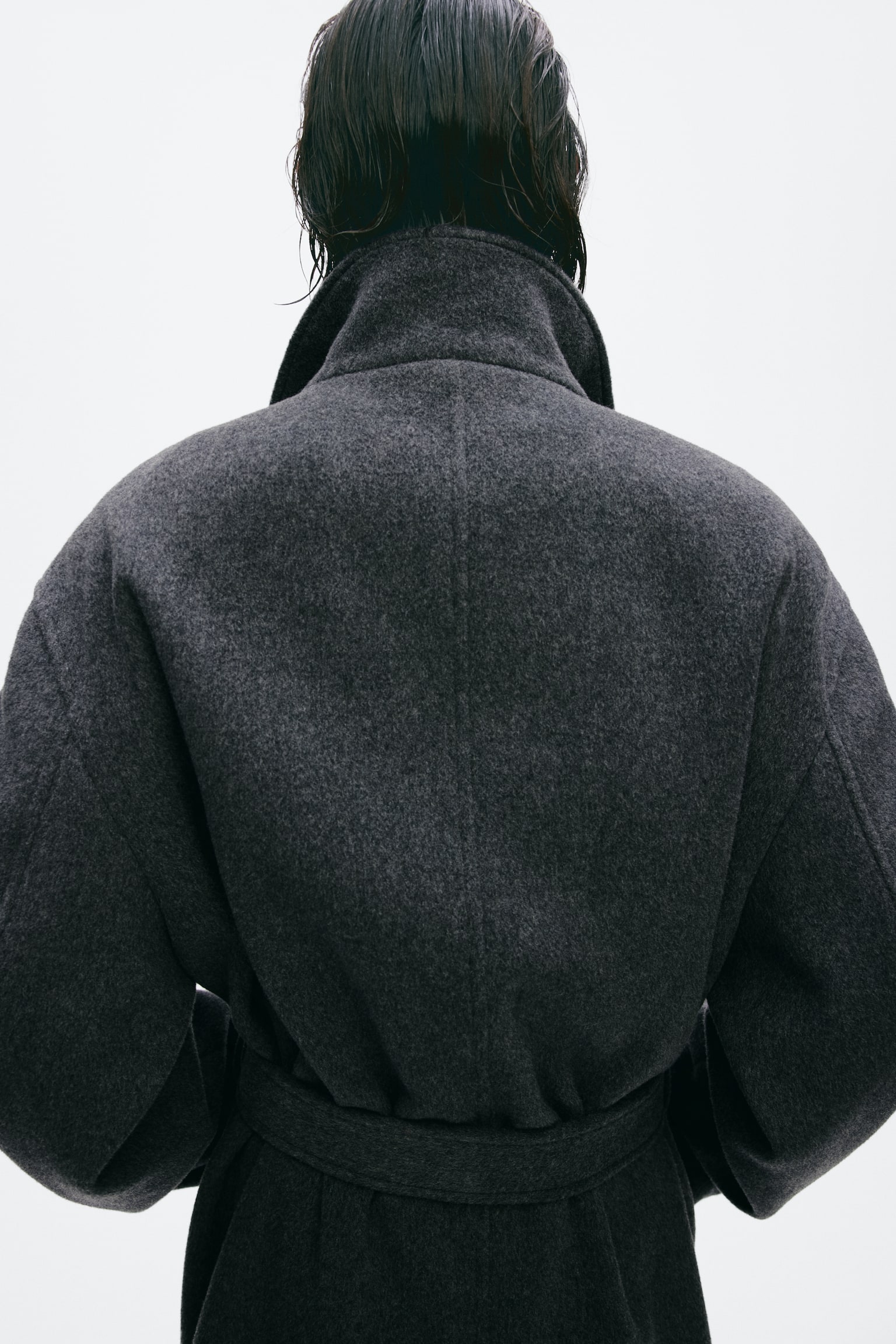 Мужское пальто H&M Belted Wool-Blend, цвет: Тёмный серый — фото 7
