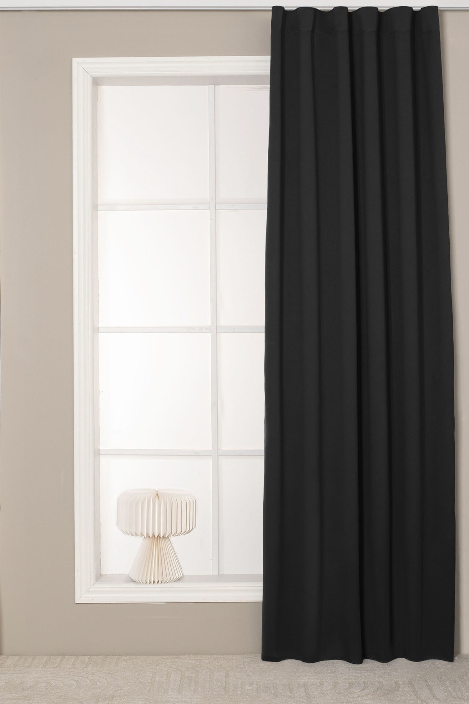 Hasta - Długość Zasłony 1-pak Dokie - Czarny - size: 132x250