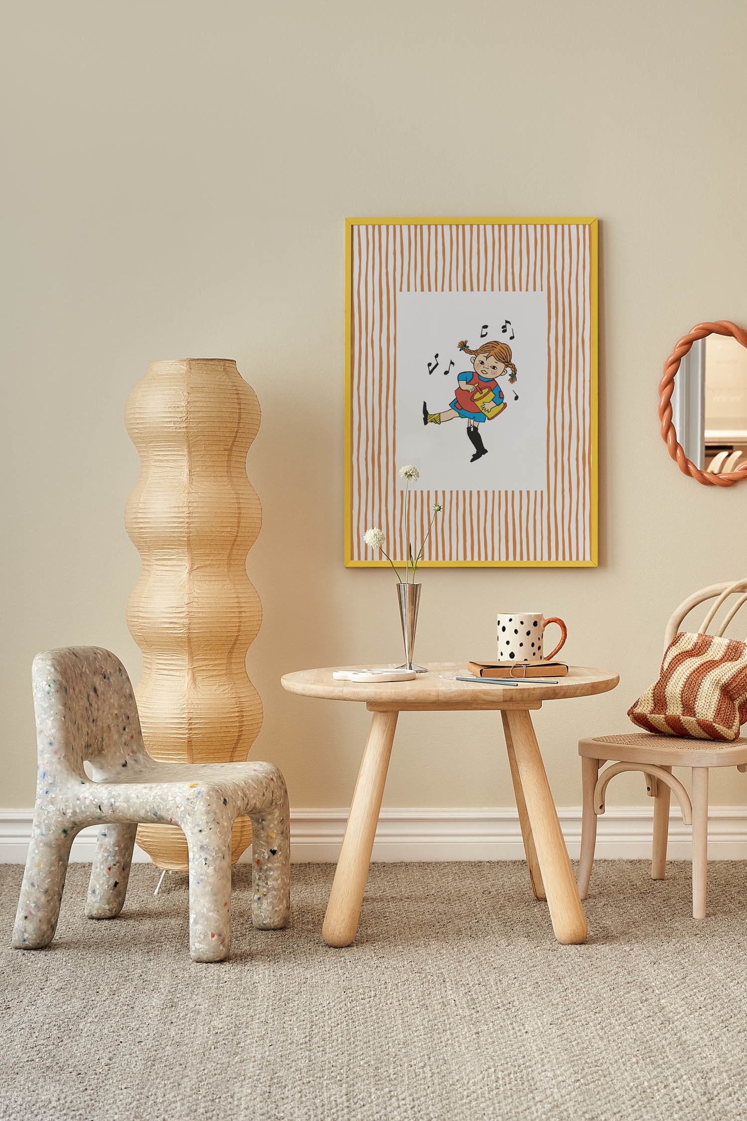 Pippi Orange Stripes Poster - Orange