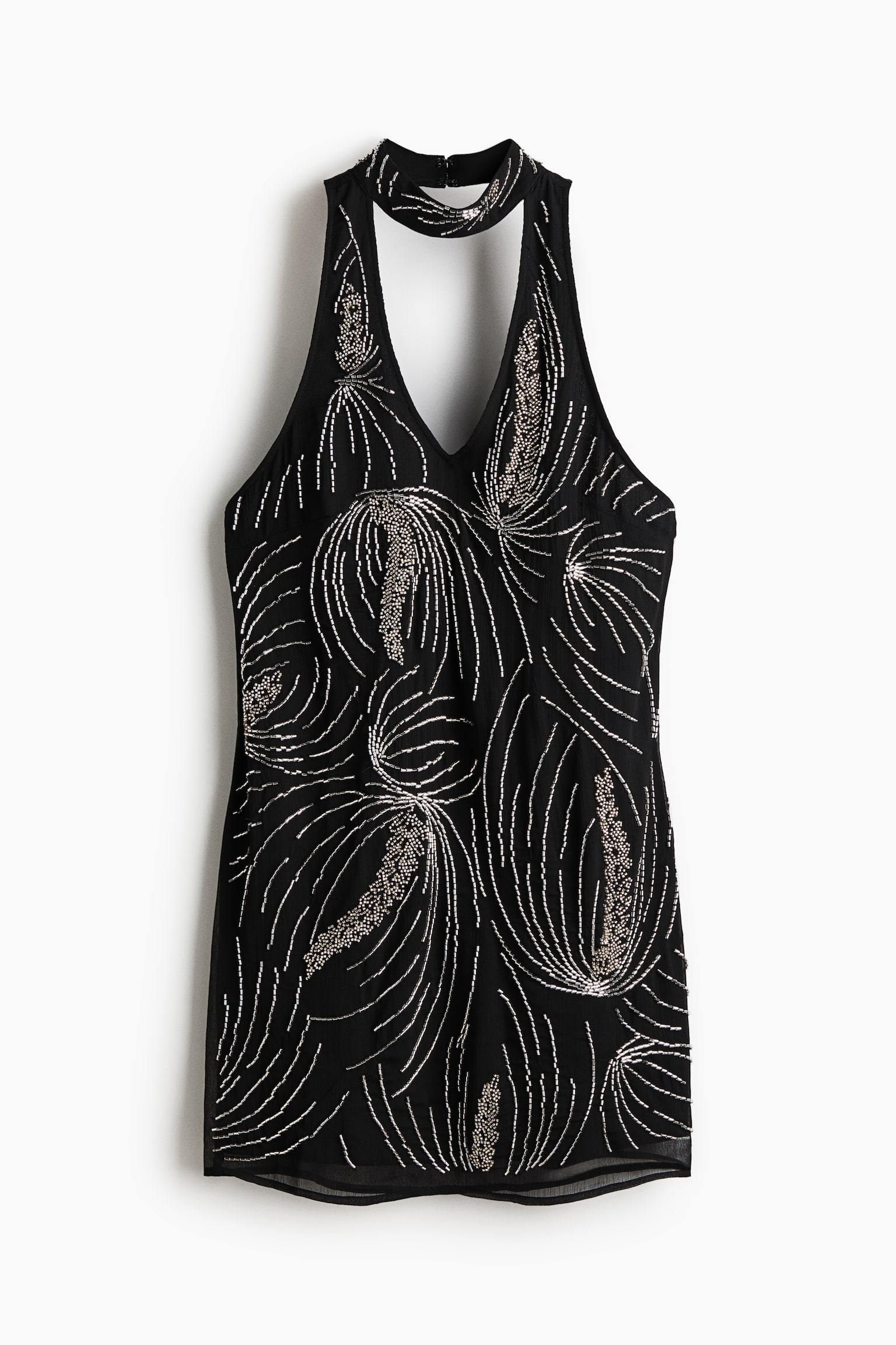 Embellished halterneck dress - Black