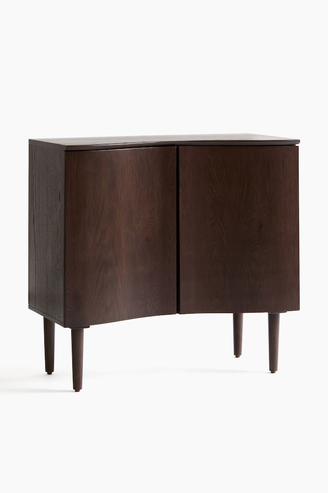 Geschwungener Holzschrank - Braun - 1