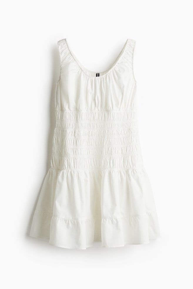 Robe smockée - Blanc - 1