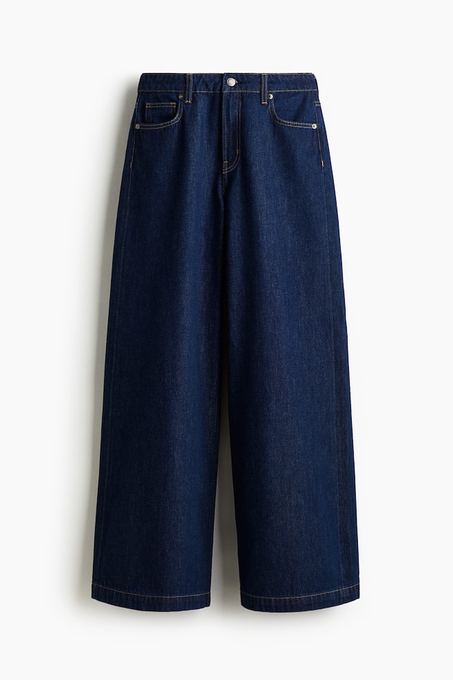 Wide High Jeans - Dark denim blue/Denim blue - 1