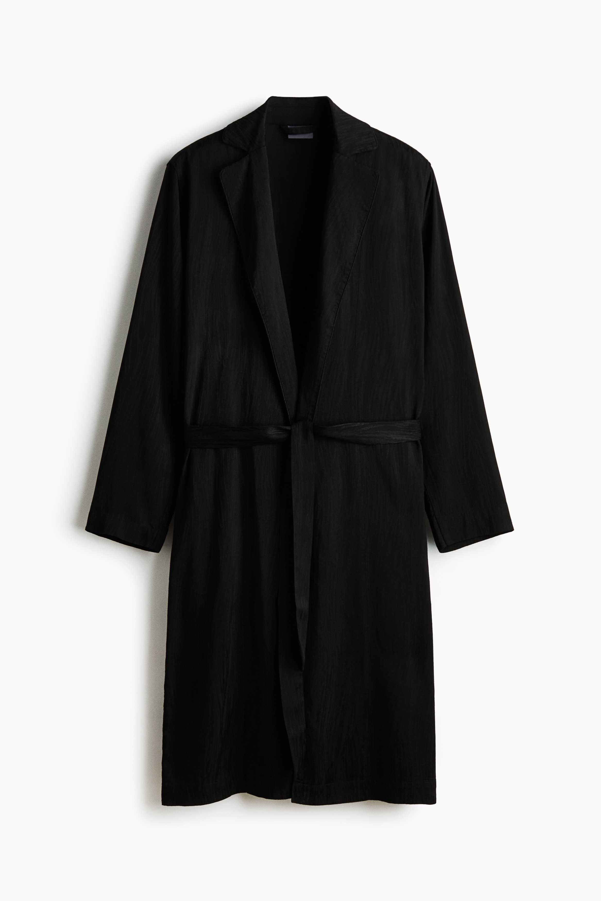 Jacquardvevd morgenkåpe - Sort