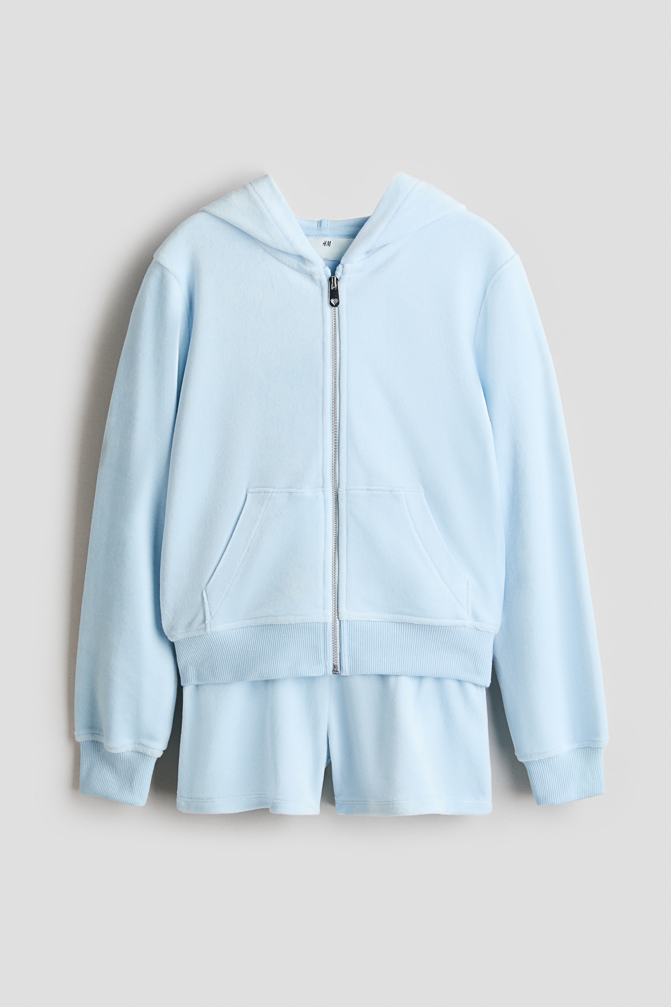 H & M - Zweiteiler aus Velours - Blau - Kinder