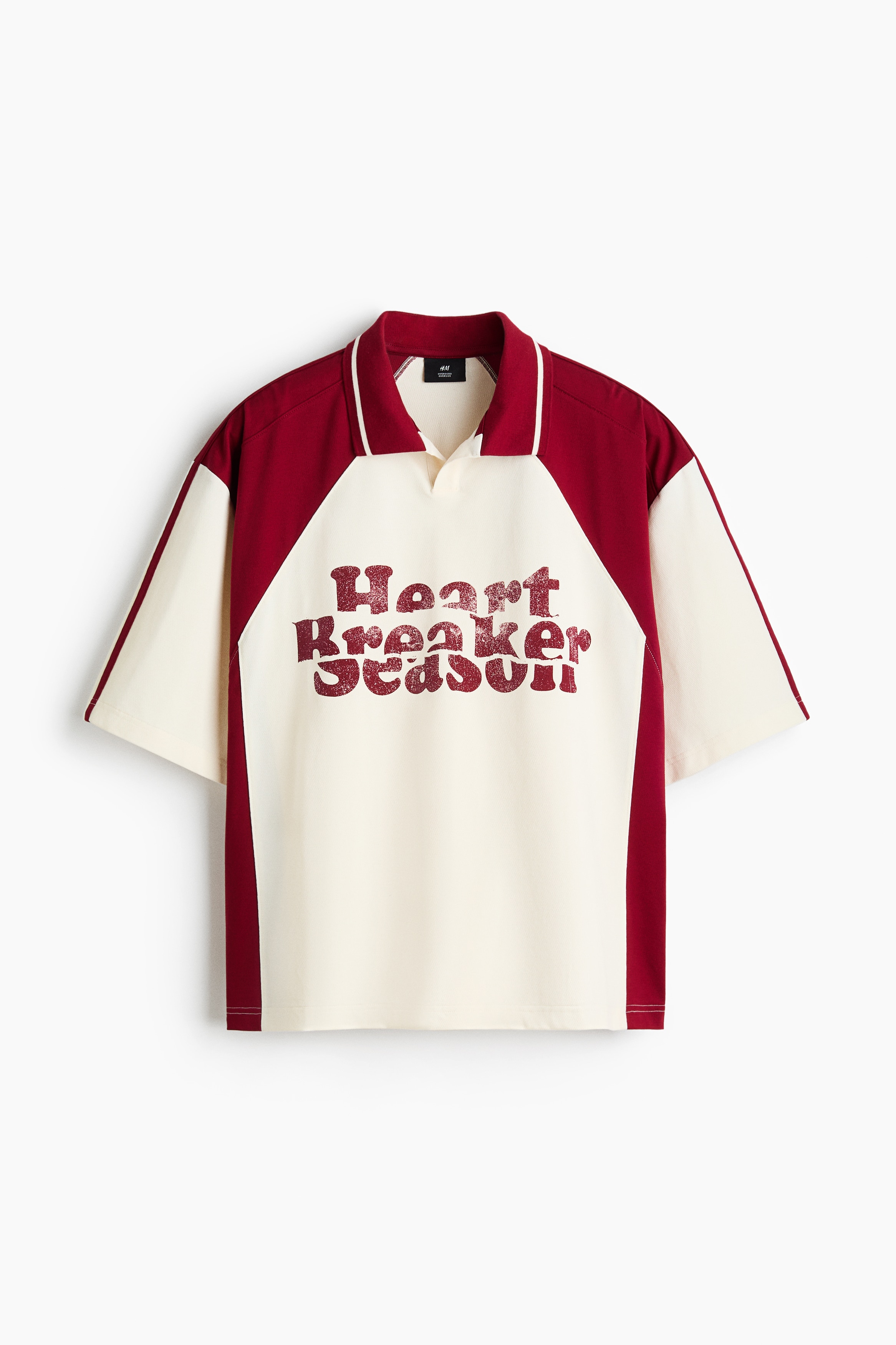 Oversized Polo Shirt - Cream/Heartbreaker Season/Red/Heartbreaker Season