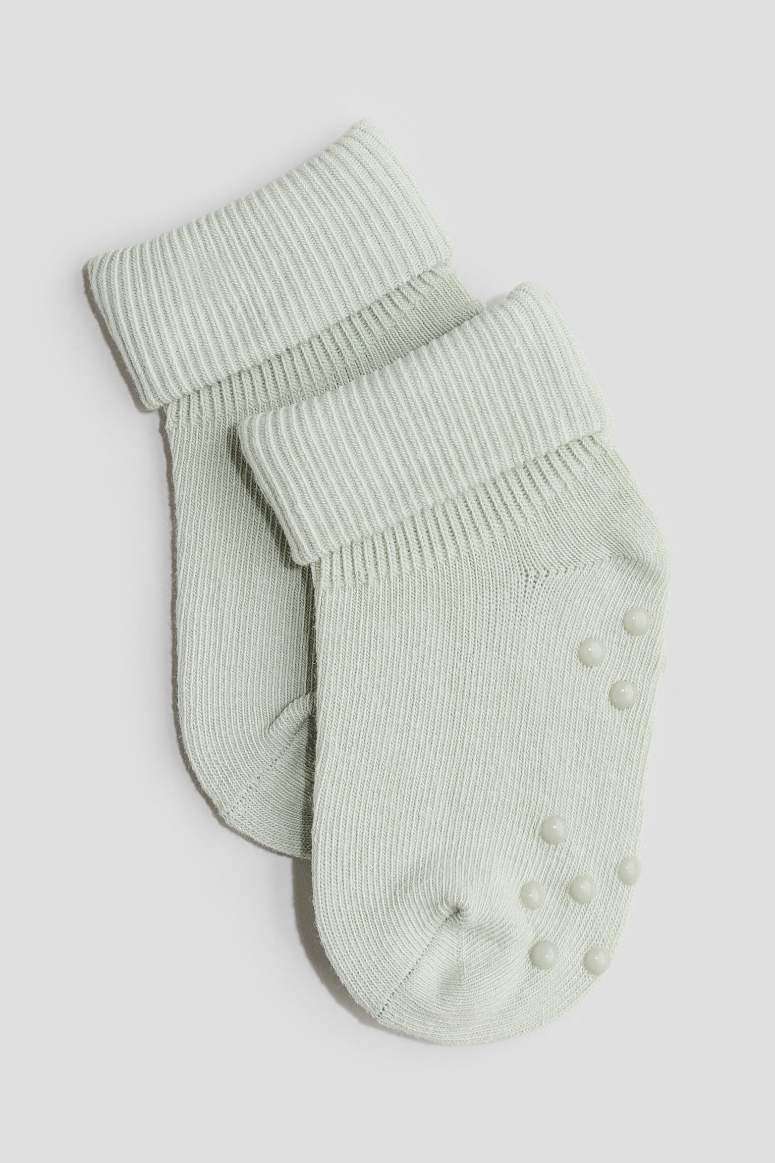 5-pack anti-slip socks - Dusty green/Cream/White/Red/White/Beige marl/Brown - 2