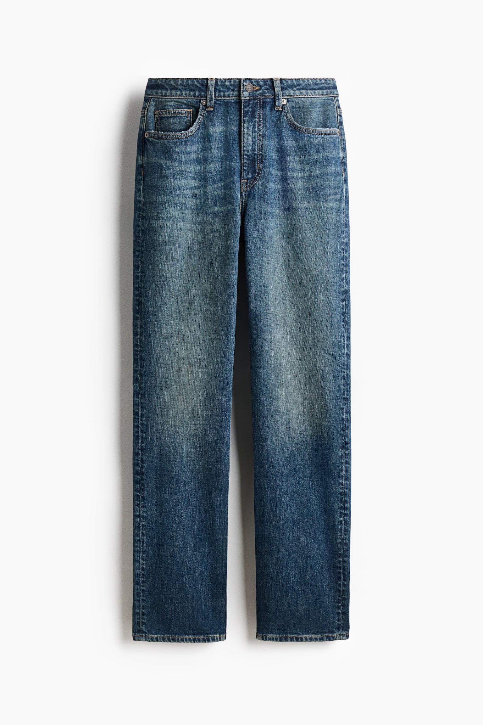 Slim Straight High Waist Jeans - Denimblau - 2