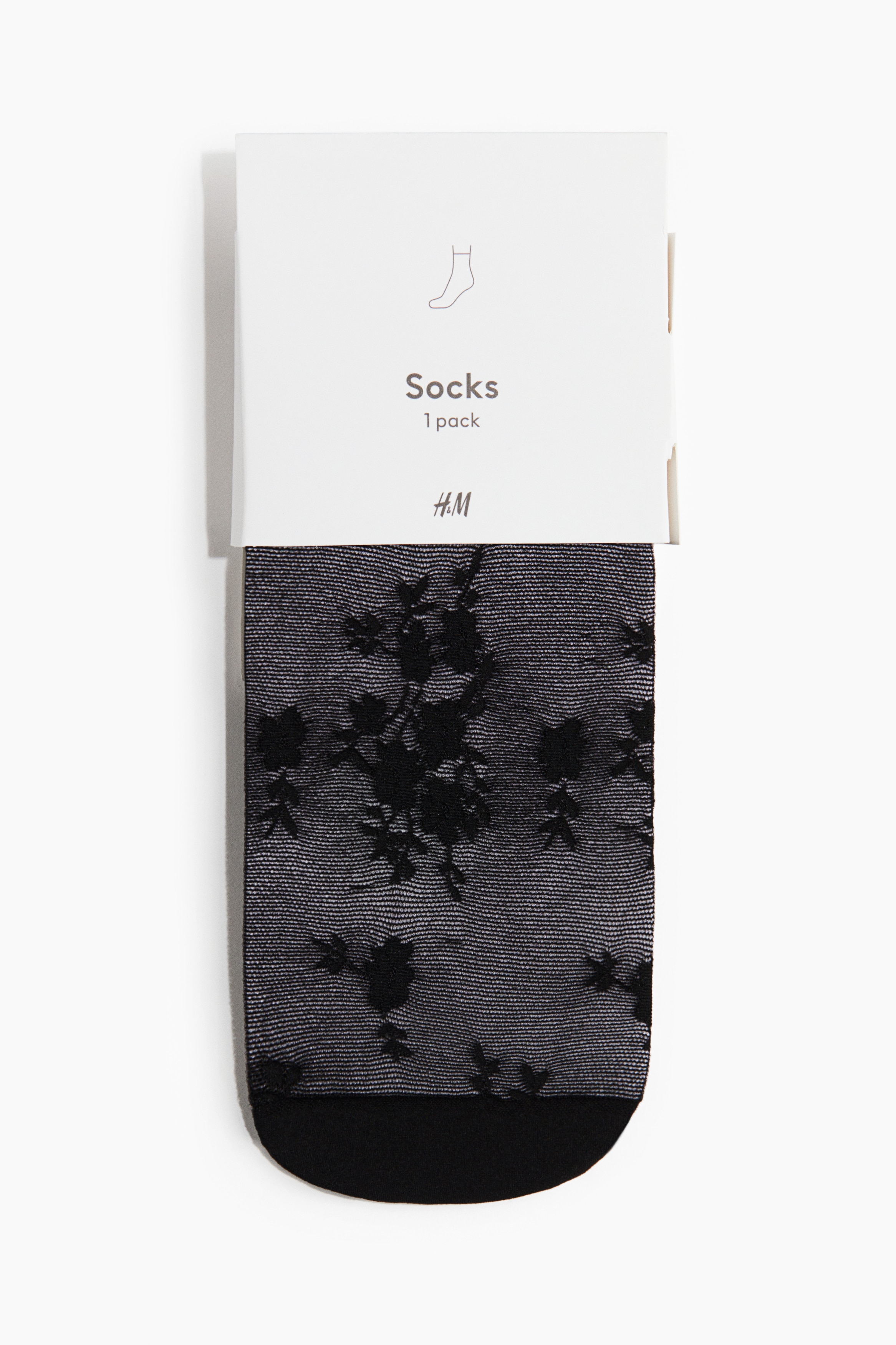 Lace Socks - Black/Floral/Burgundy