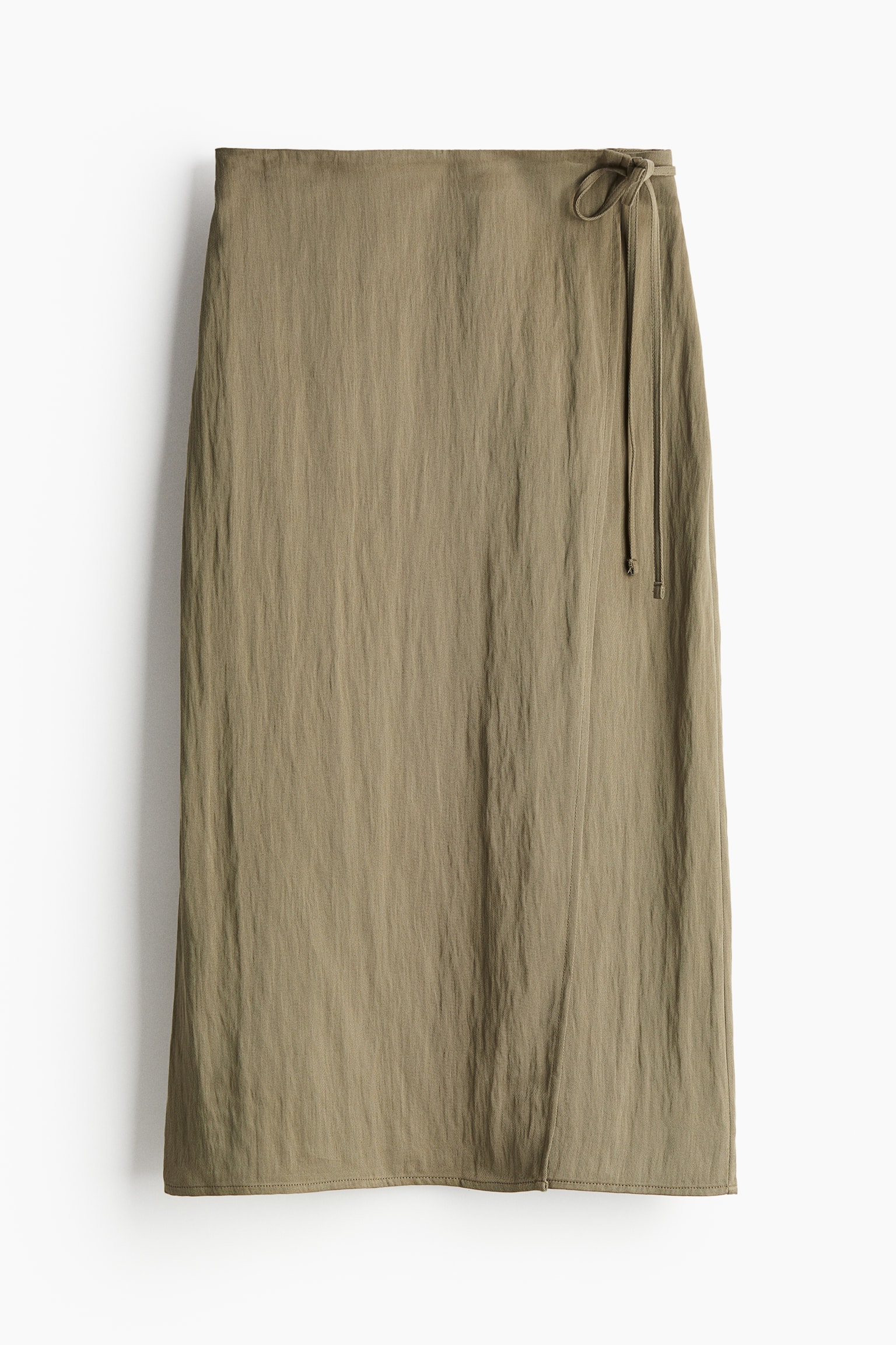 Twill wrap skirt - Dark khaki beige - 2