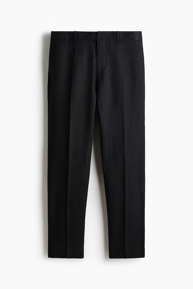 Anzughose aus Leinen in Slim Fit - Schwarz/Beige/Hellbeige/Khakigrün/Hellgrün/Marineblau - 1