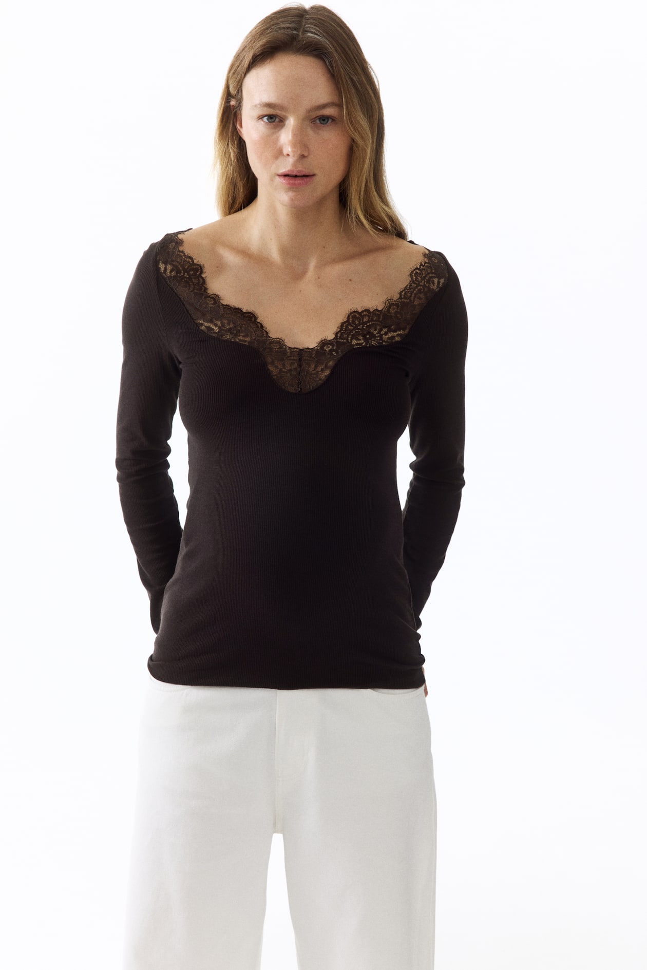 MAMA Lace-Trimmed Top - image 5