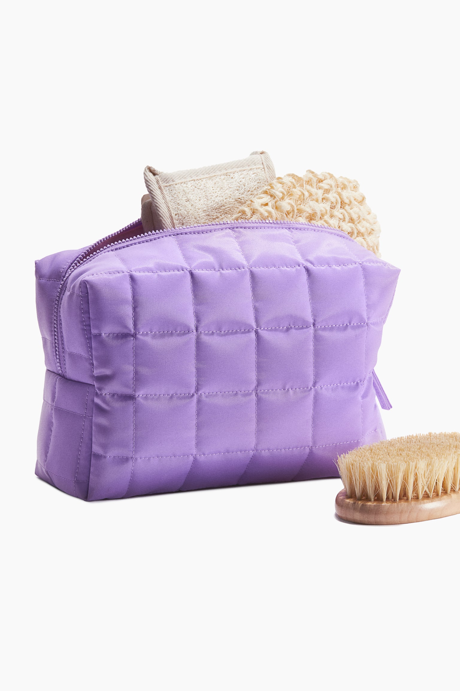 Quilted wash bag - Lilac - 2