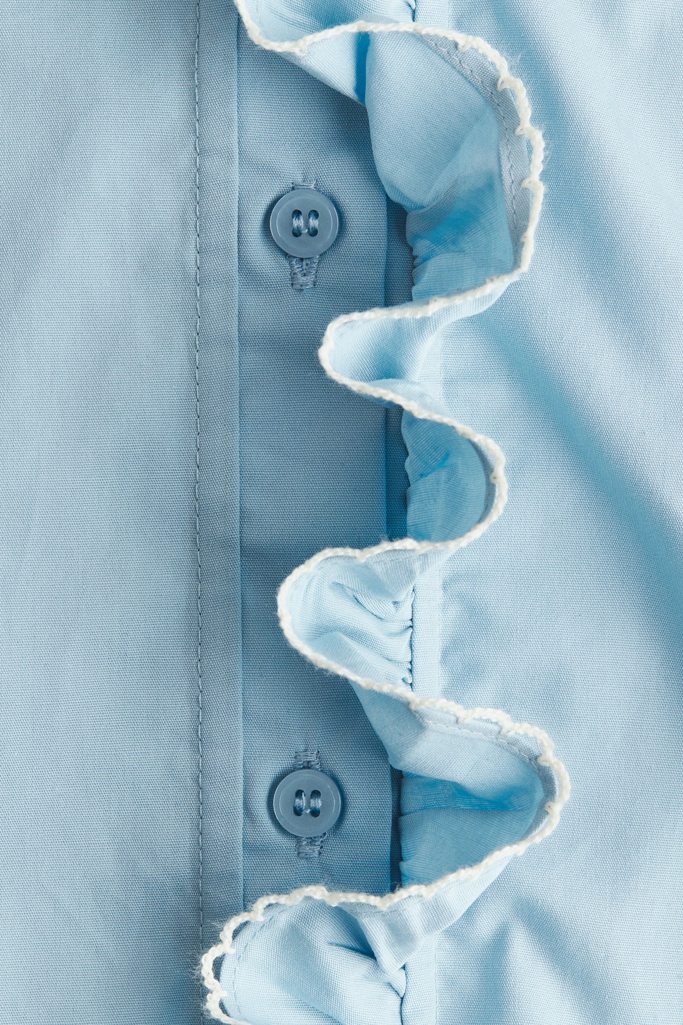 Frill-trimmed cotton poplin blouse