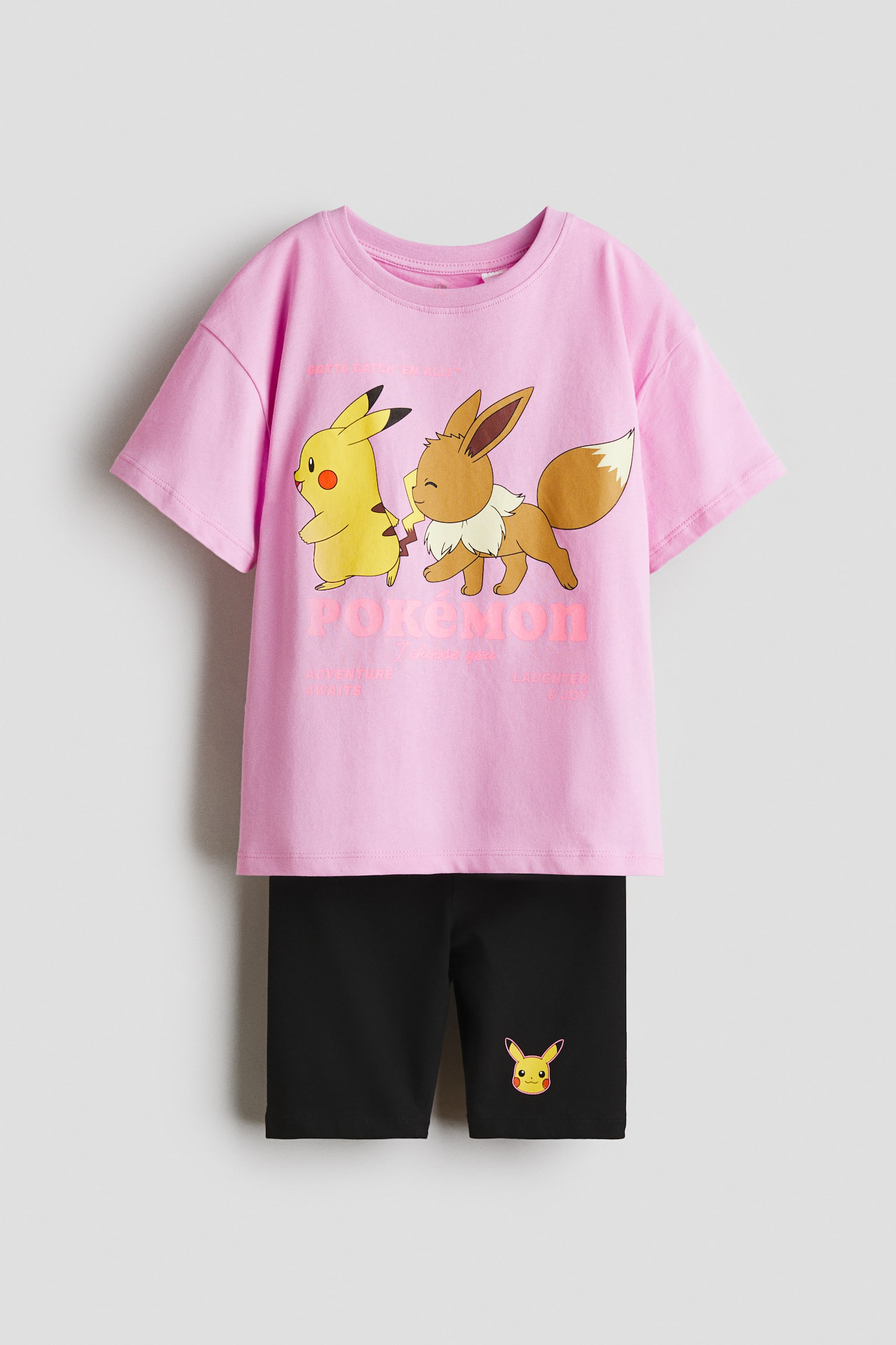 2-teiliges Baumwollset mit Print - Pink/Pokémon/Hellbeige/Minnie Maus/Hellrosa/Hello Kitty/Cremefarben/Lilo & Stitch/Hellblau/Lilo & Stitch