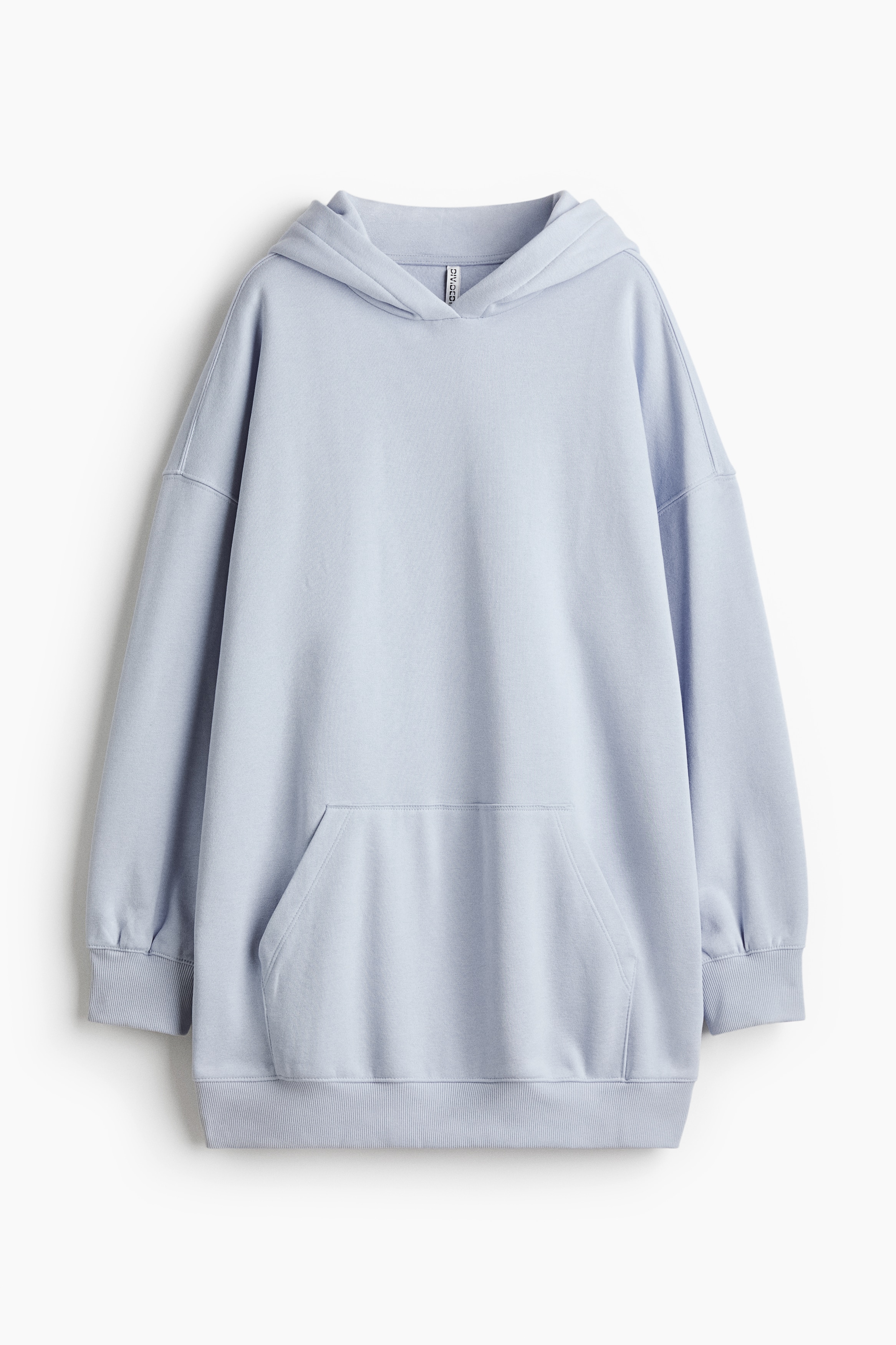 Oversized hooded dress - Light blue/Black/Light grey marl