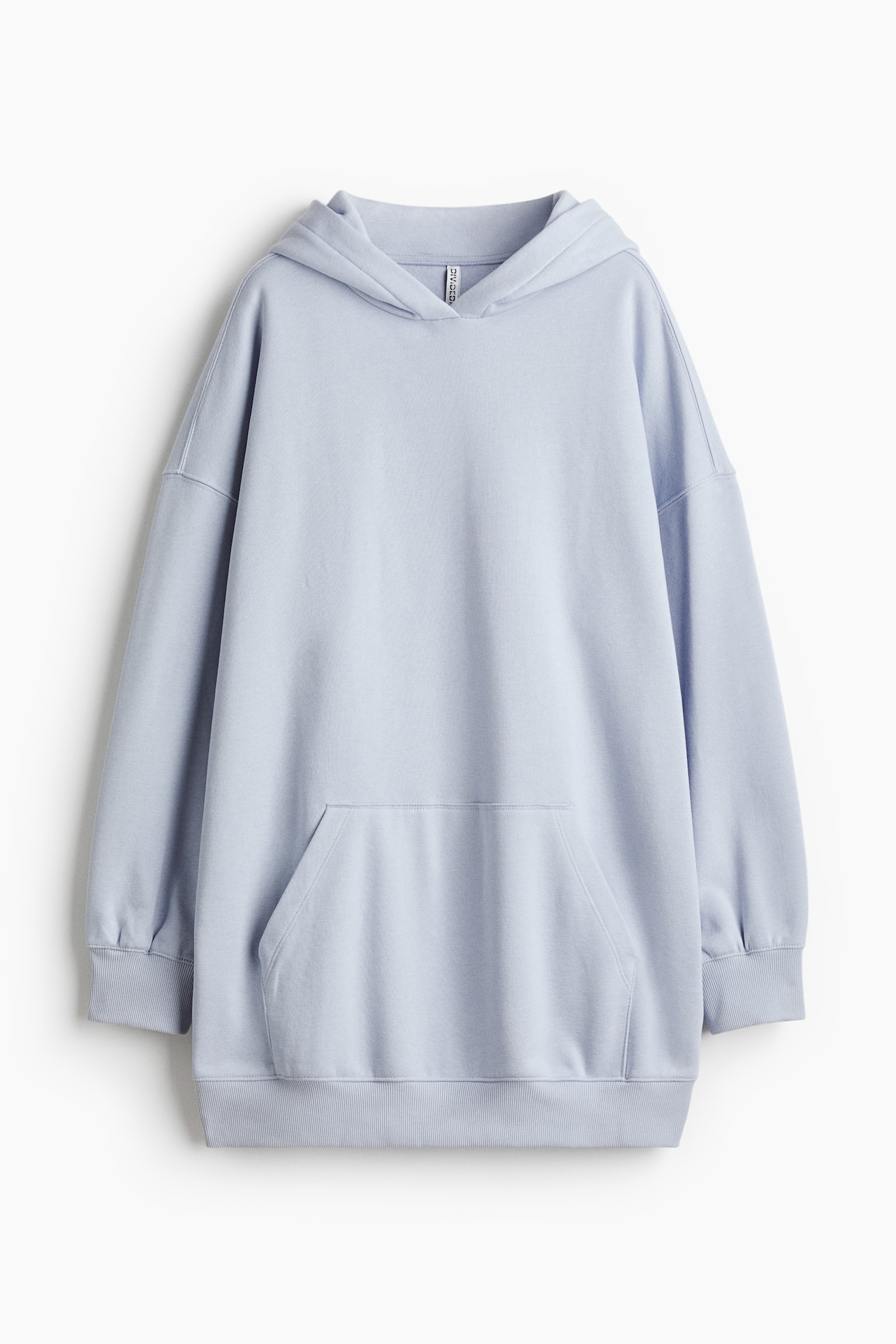 Oversized hooded dress - Light blue/Black/Light grey marl/Green