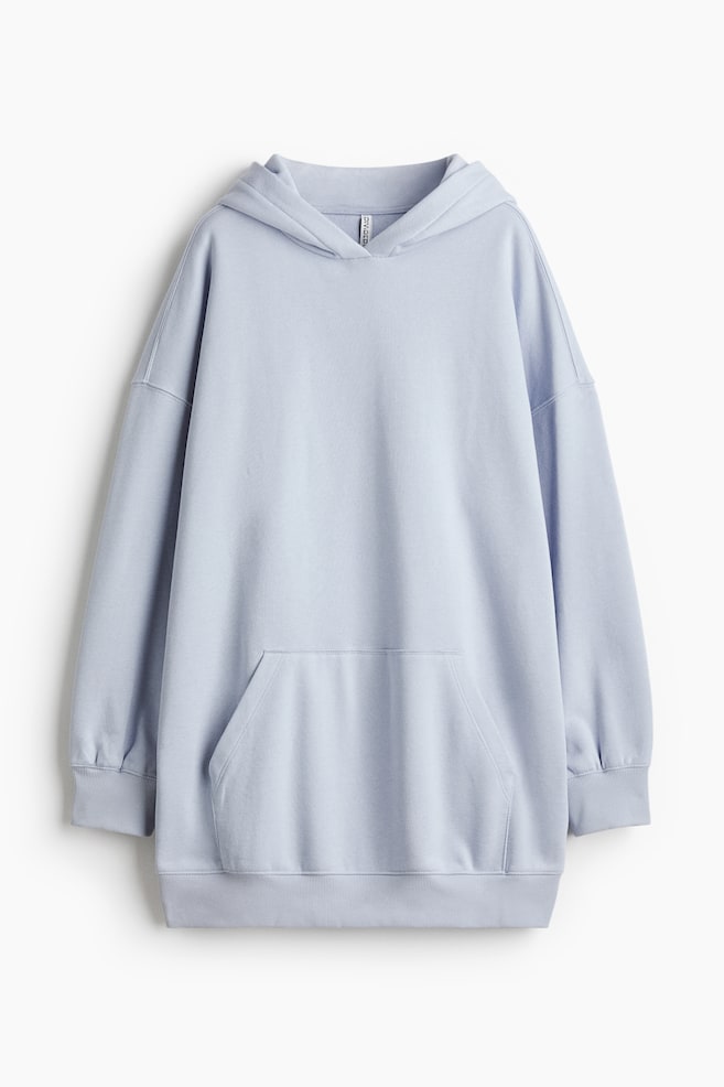 Oversized Hooded Dress - Light blue - 1