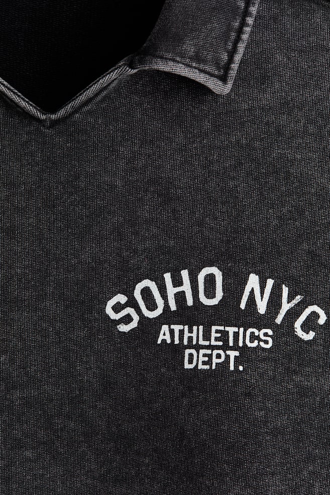 Oversized Rugby Sweatshirt - Washed black/Soho NYC/Light blue/Soho NYC - 3