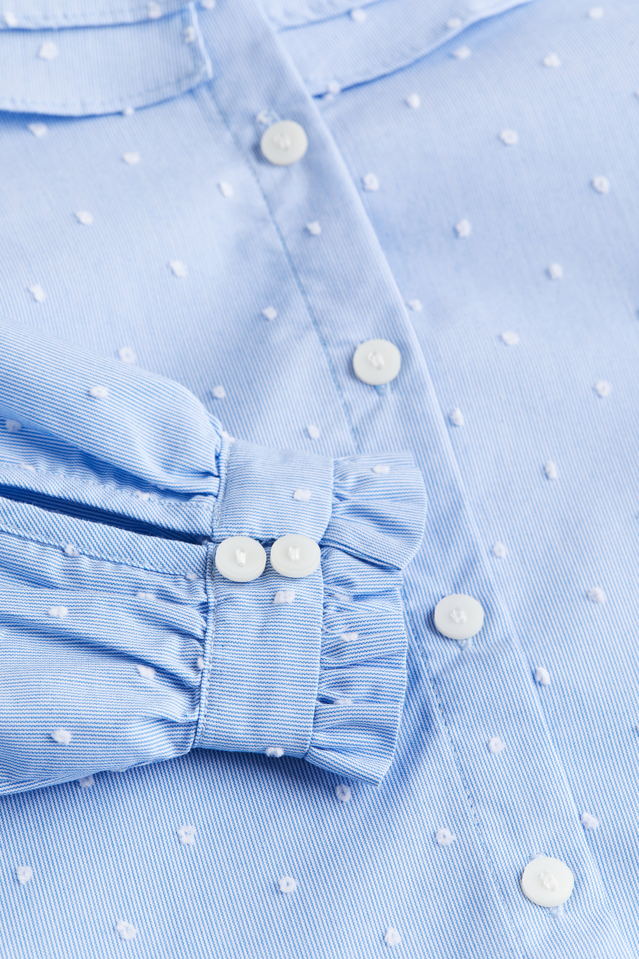 이미지 확대 보기: 칼라 블라우스 - 라이트 블루/도트 - Kids | H&M KR 2