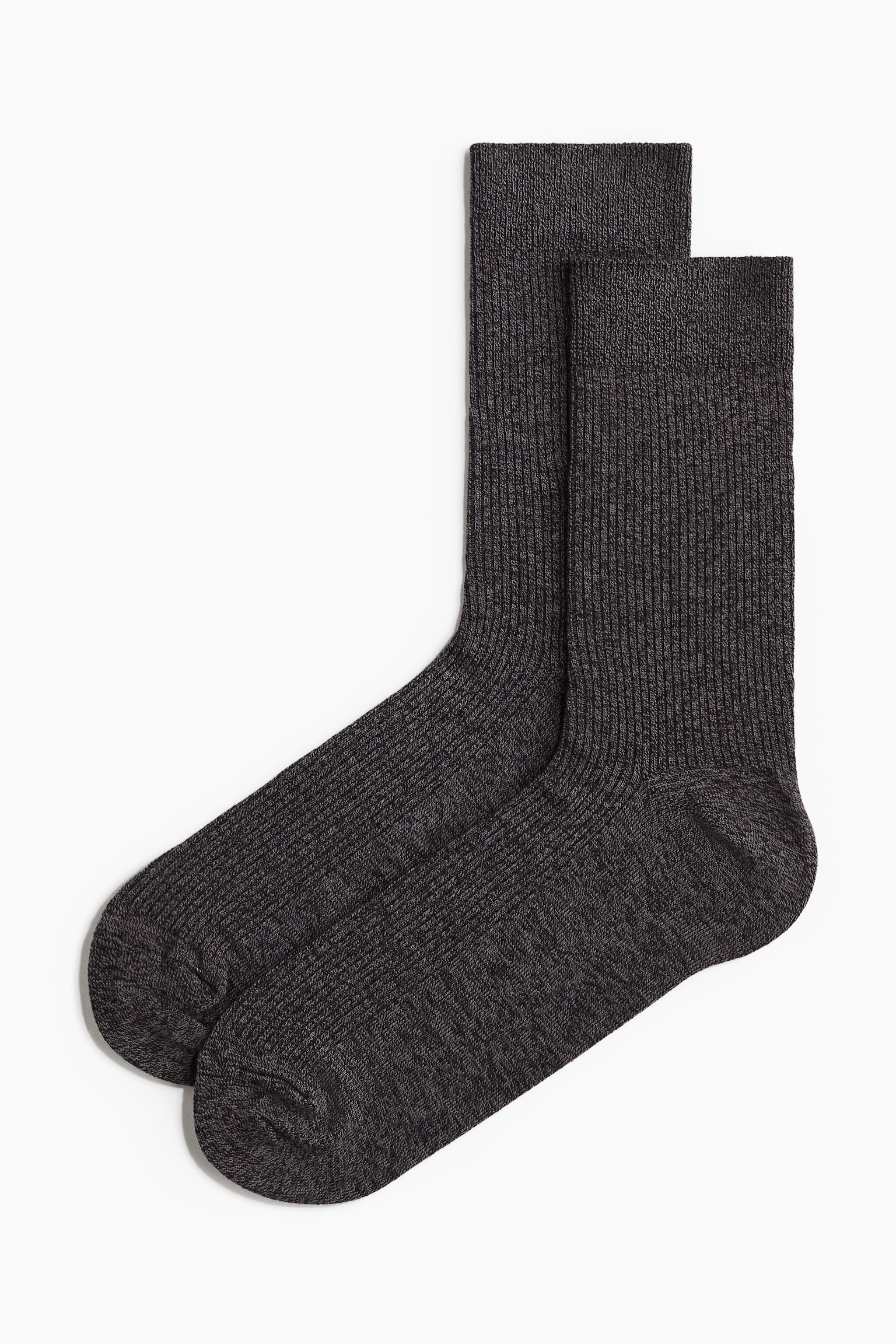 Rib-knit socks - Black/Green marl/Dark red marl/Light grey/Black marl/Dark blue marl - 1