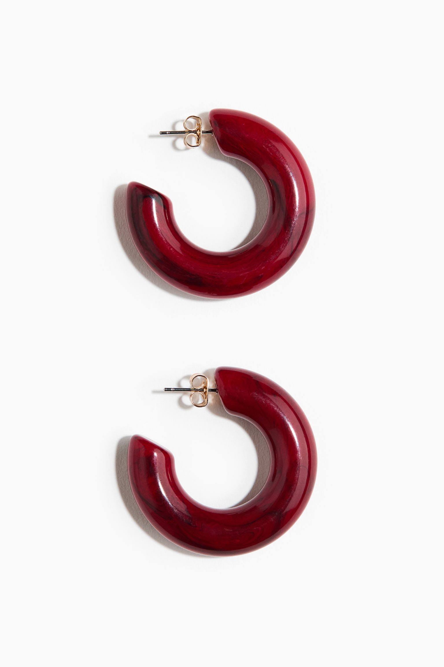 Chunky hoop earrings - Red/Black