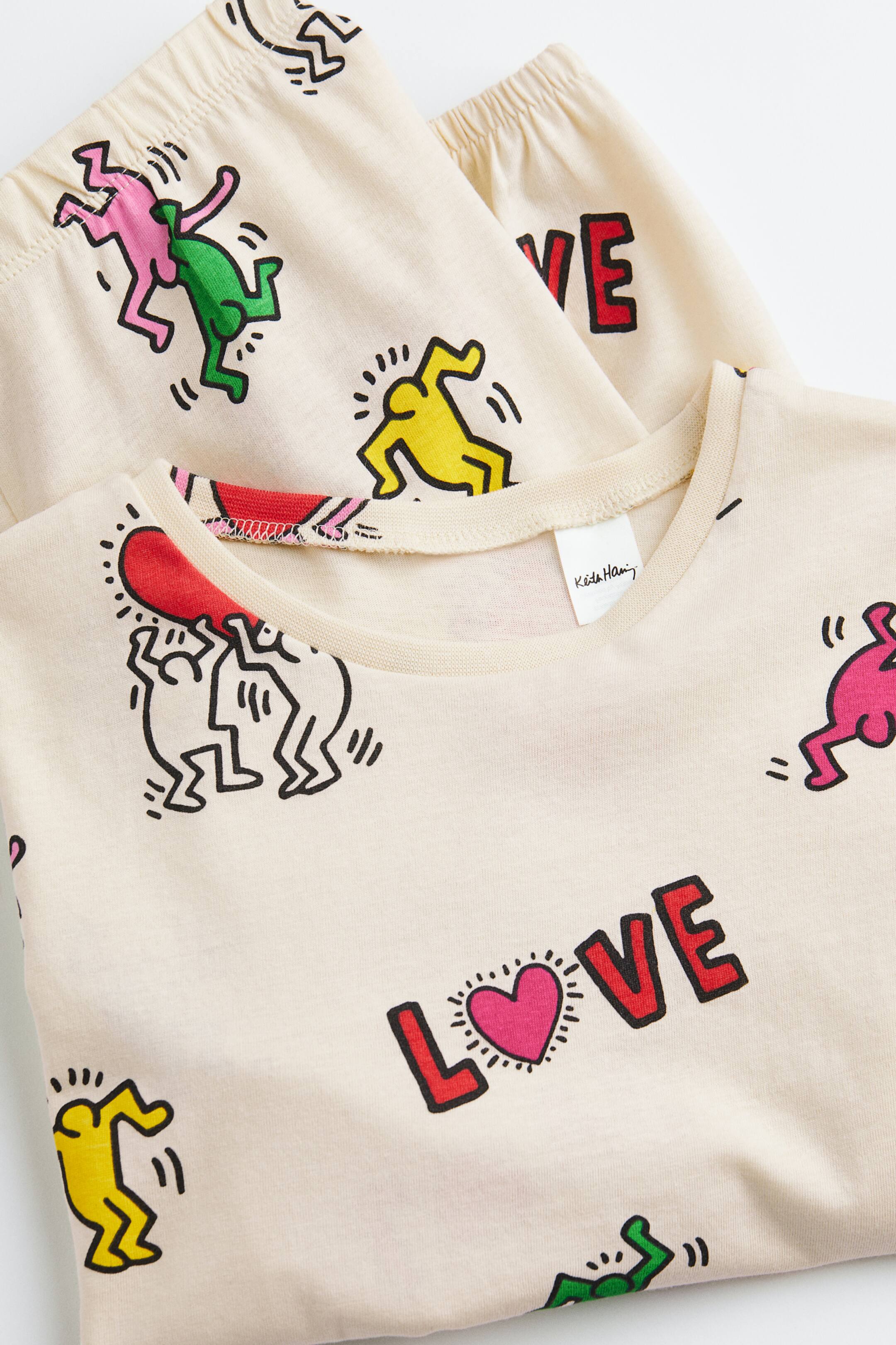View larger image: Printed jersey pyjamas - Light beige/Keith Haring - Kids | H&M IN 2