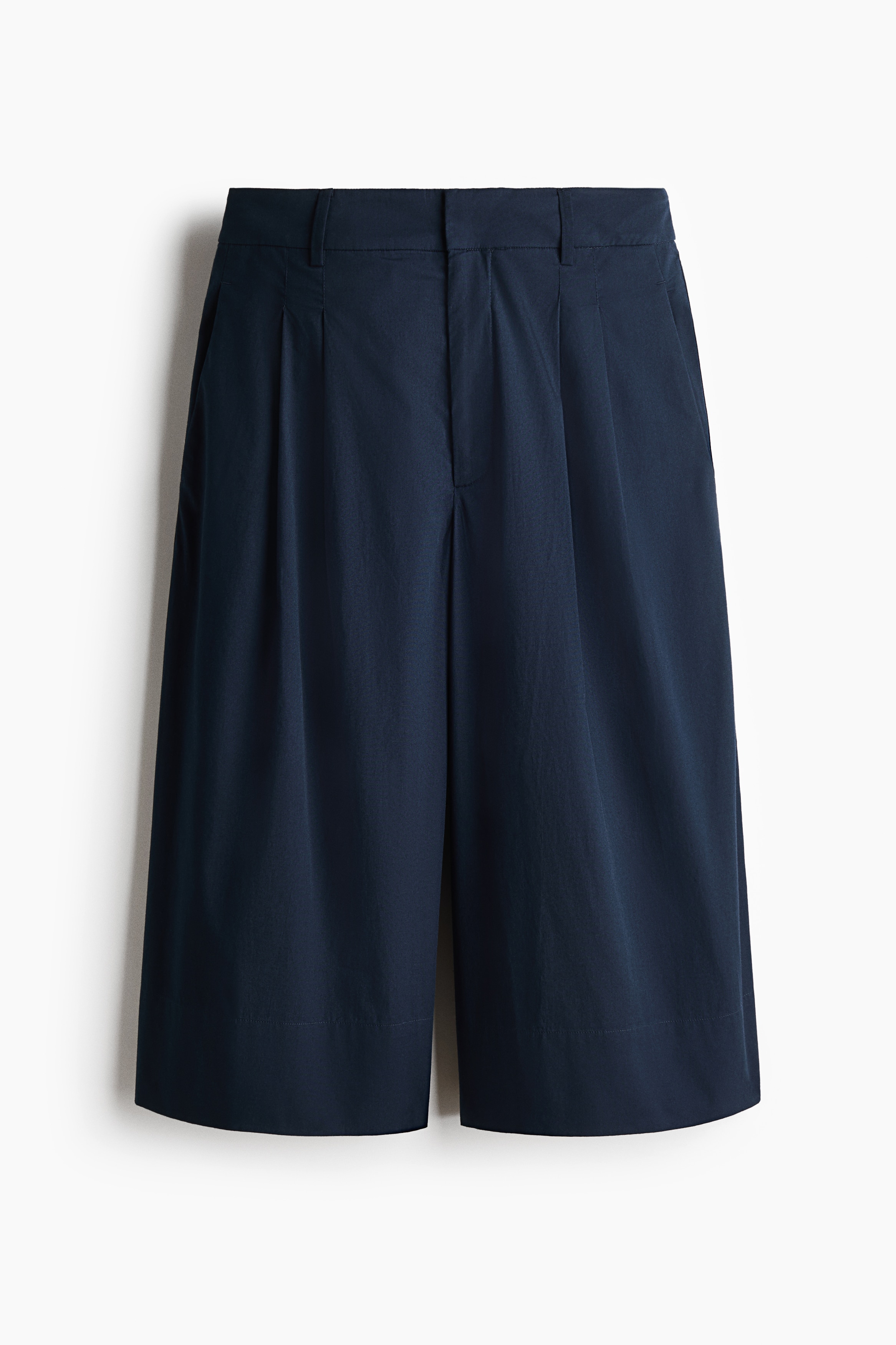 Cotton Bermuda shorts - Dark blue/Beige