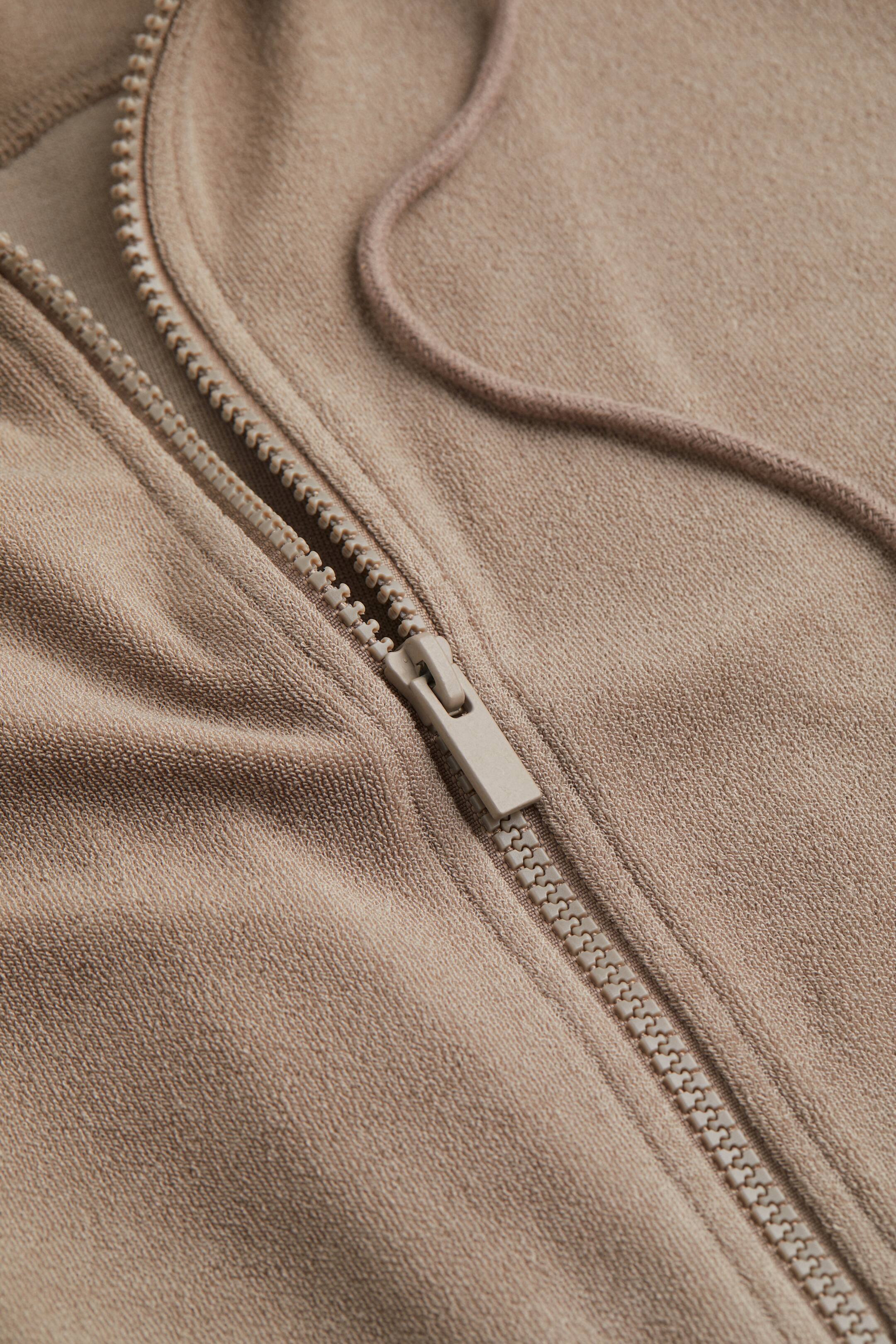 הצגת תמונה גדולה יותר: קפוצ'ון מבד מגבת עם רוכסן - אפור עכבר - Ladies | H&M IL 2