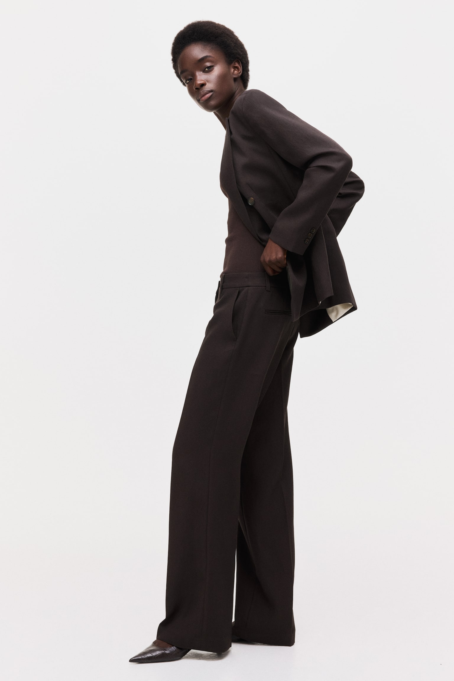 Класичні штани - Темно-коричневий/Темно-червоний - 5