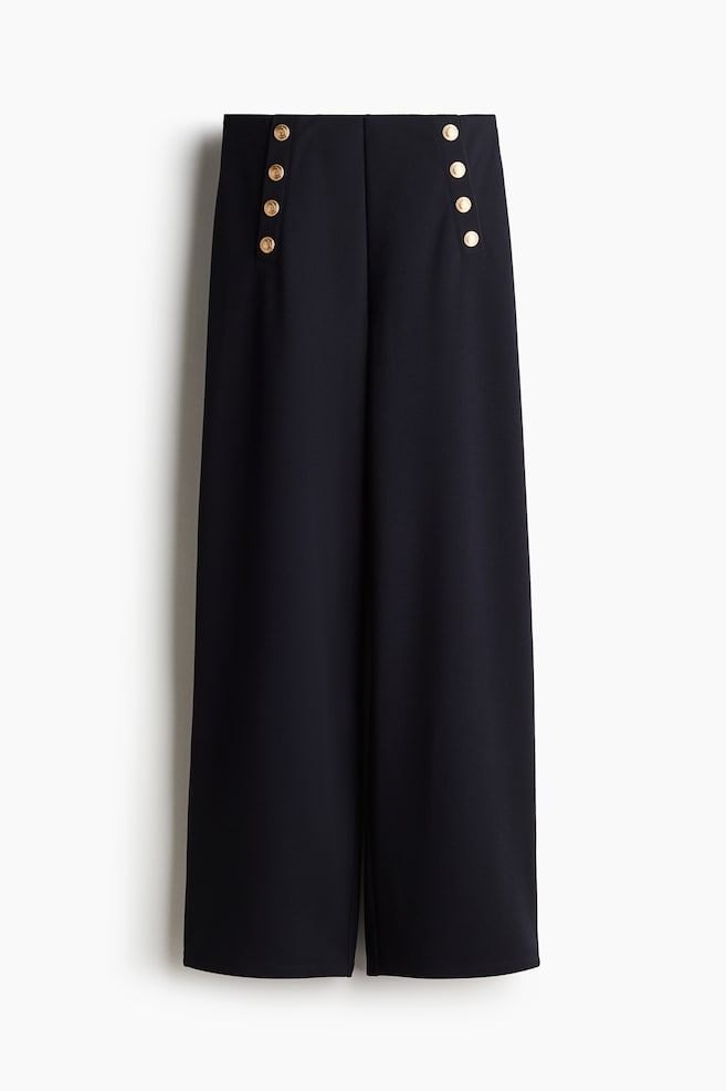 Hose mit Knöpfen - Marineblau - 1