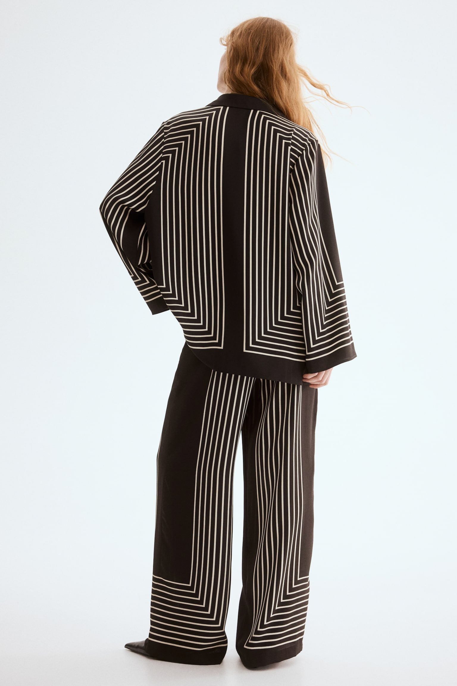 Pantalón - Café oscuro/Rayado/Azul oscuro/Diseño - 6