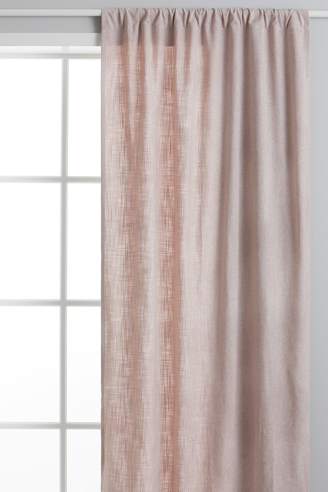 2-pack curtain lengths - Powder pink/Light greige/Natural white - 1