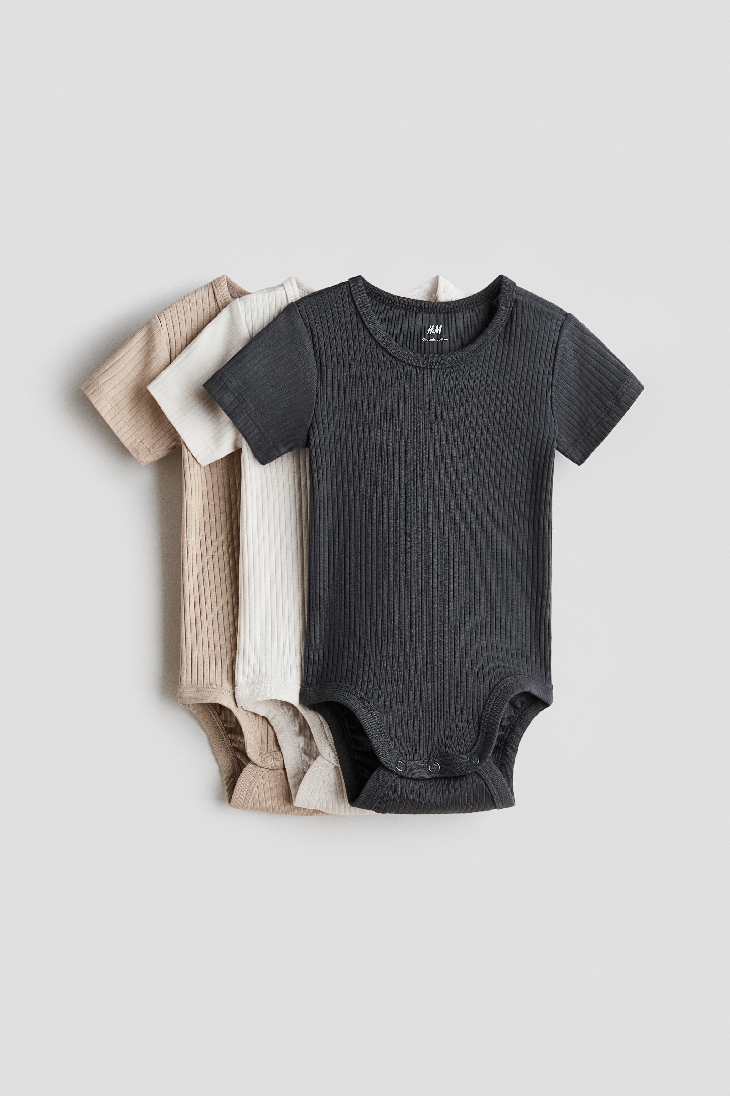 3er-Pack Gerippte Bodys aus BaumwolleKategorie