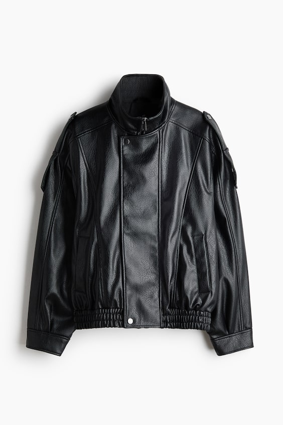 H&M Coated Biker Jacket