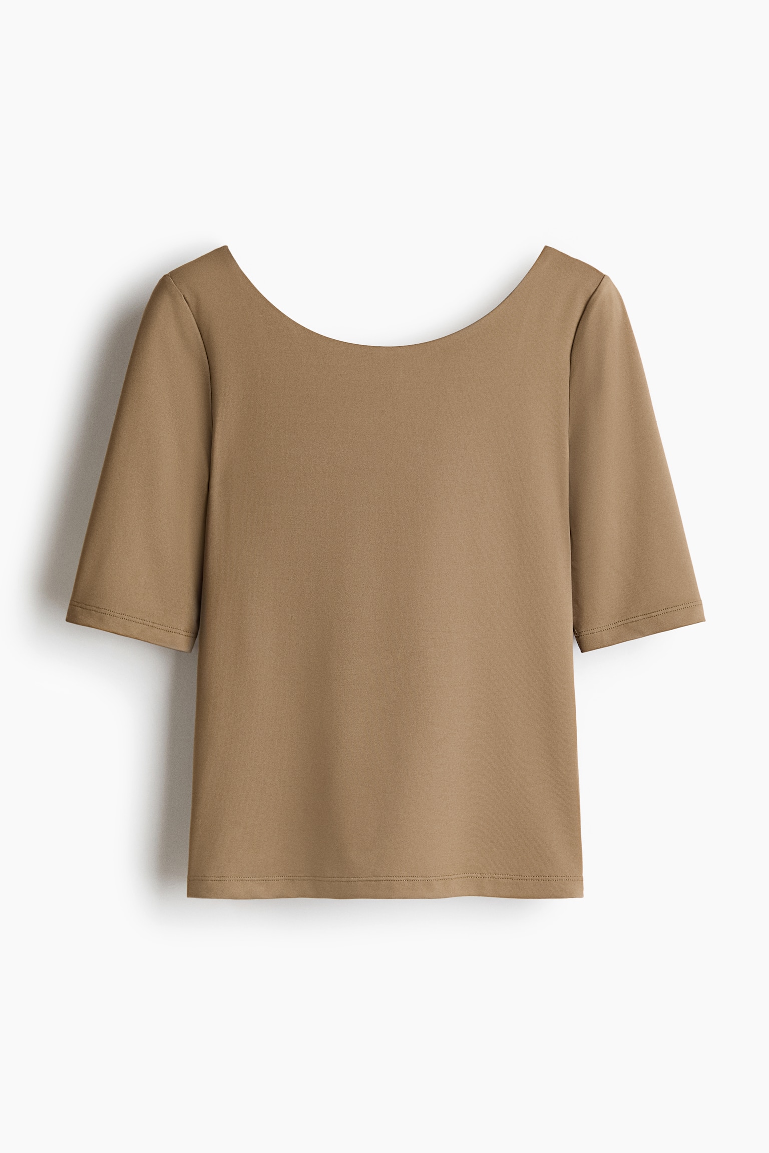 Top con cuello bailarina - Verde caqui tenue/Café oscuro/Rojo oscuro/Blanco