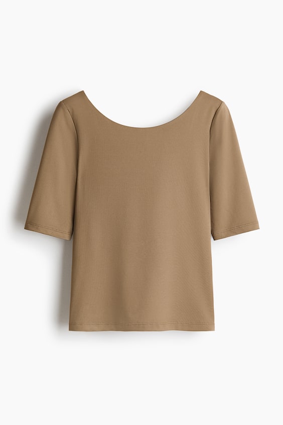 Женские топы H&M Ballerina-Neckline Top