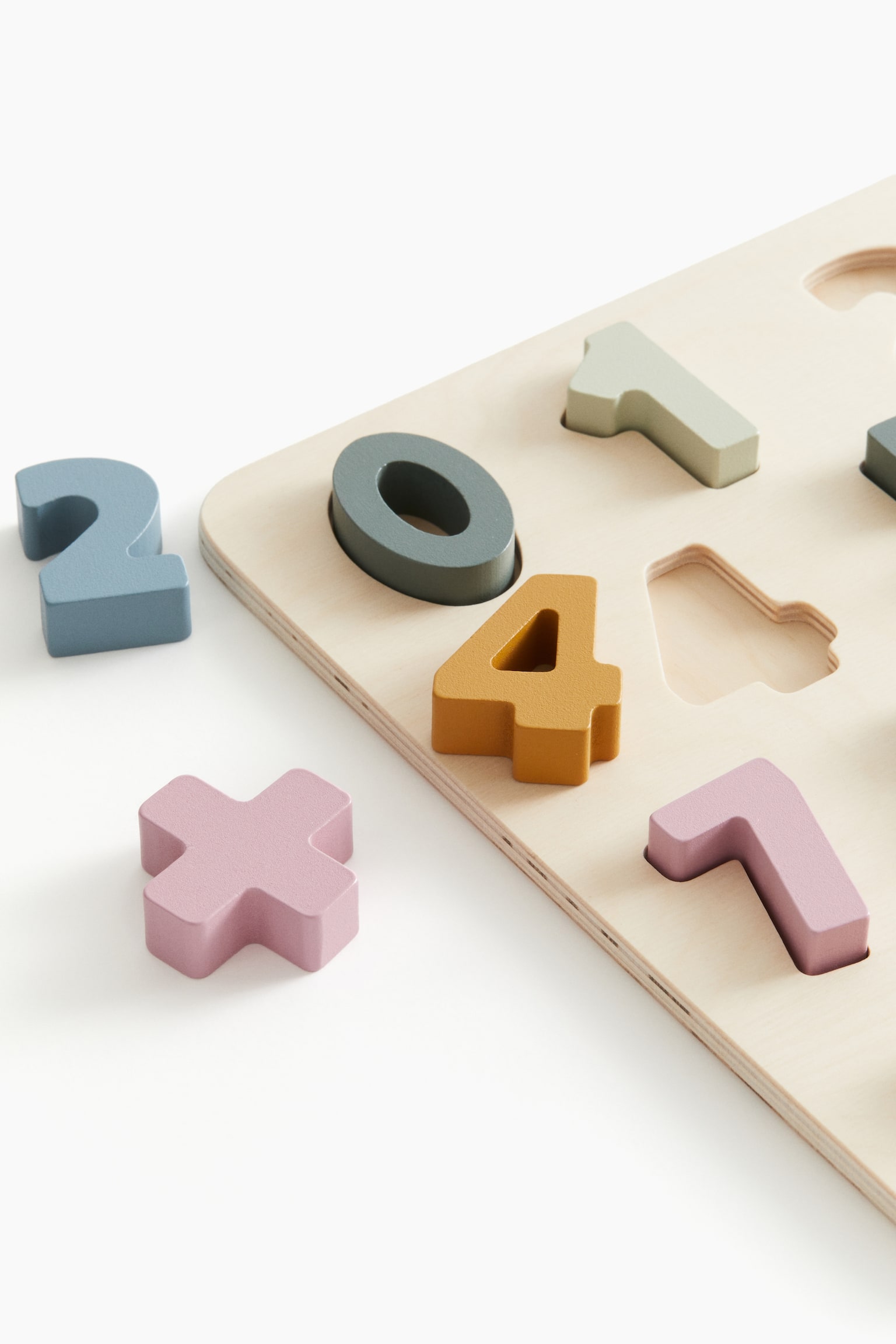 Children's wooden puzzle - Beige/Numbers - 2