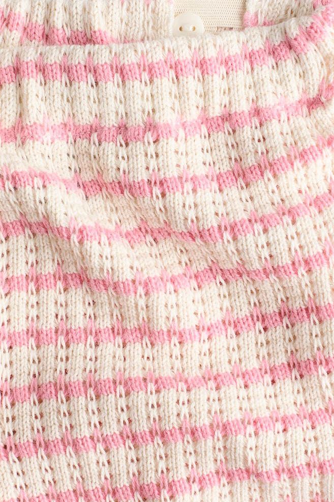 2-Piece Textured-Knit Set-Light pink/striped - 3