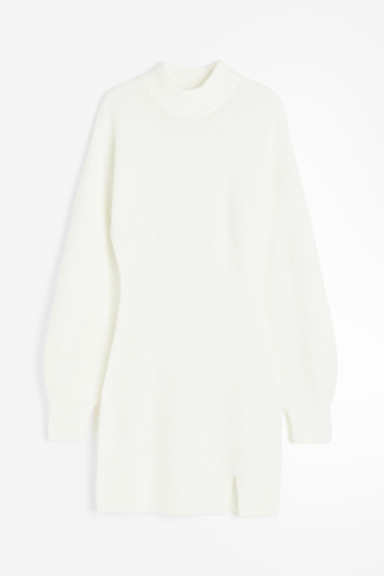 Women's White Knit Mock Turtleneck Dress | H&M US