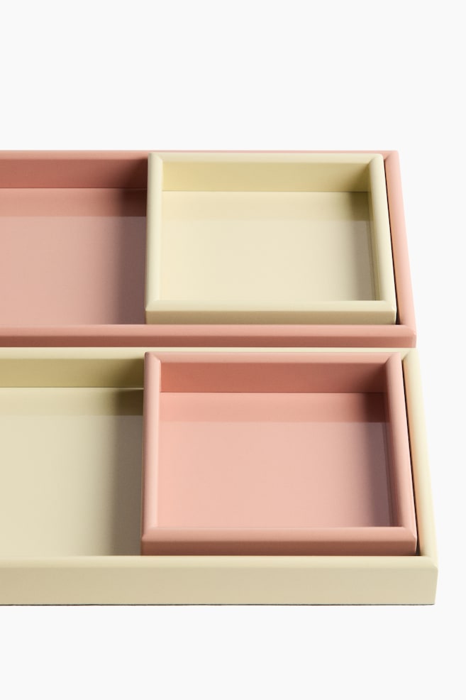 Rectangular tray - Light yellow/Pink - 3