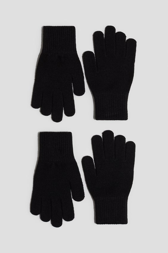 Детские перчатки H&M 2-pack, цвет: Чёрный