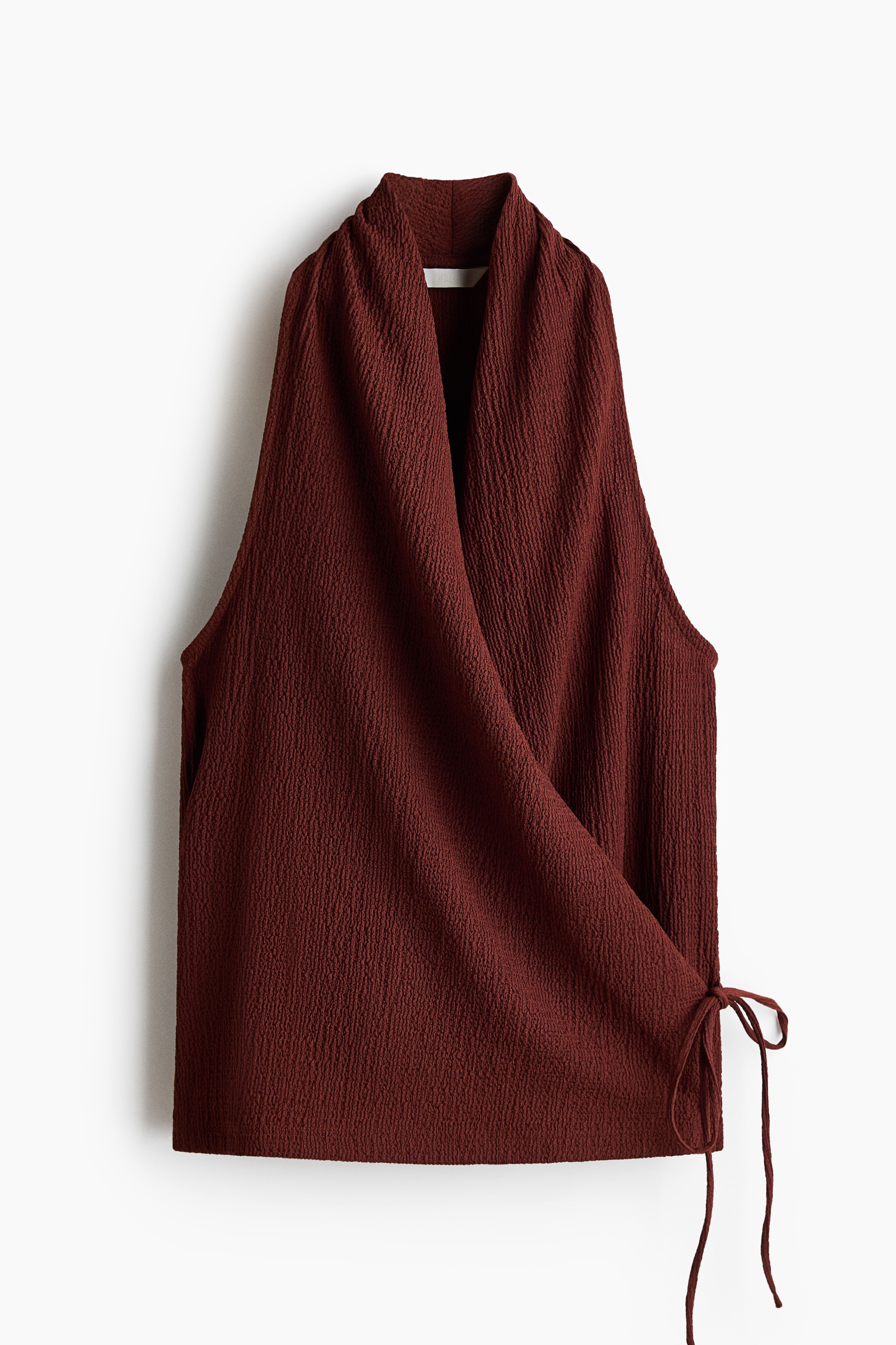 Top portefeuille texturé - Brun rouille/Crème/Noir