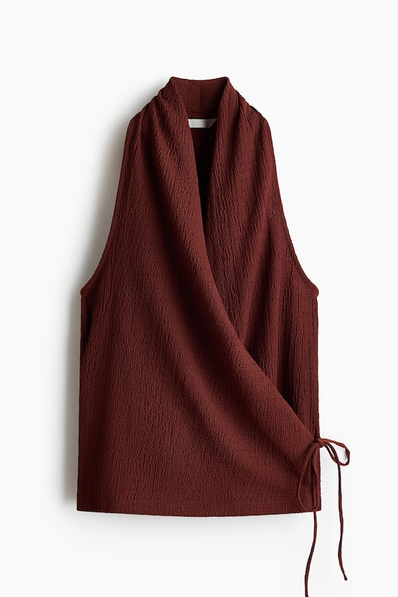 Женские топы H&M Textured Wrap Top